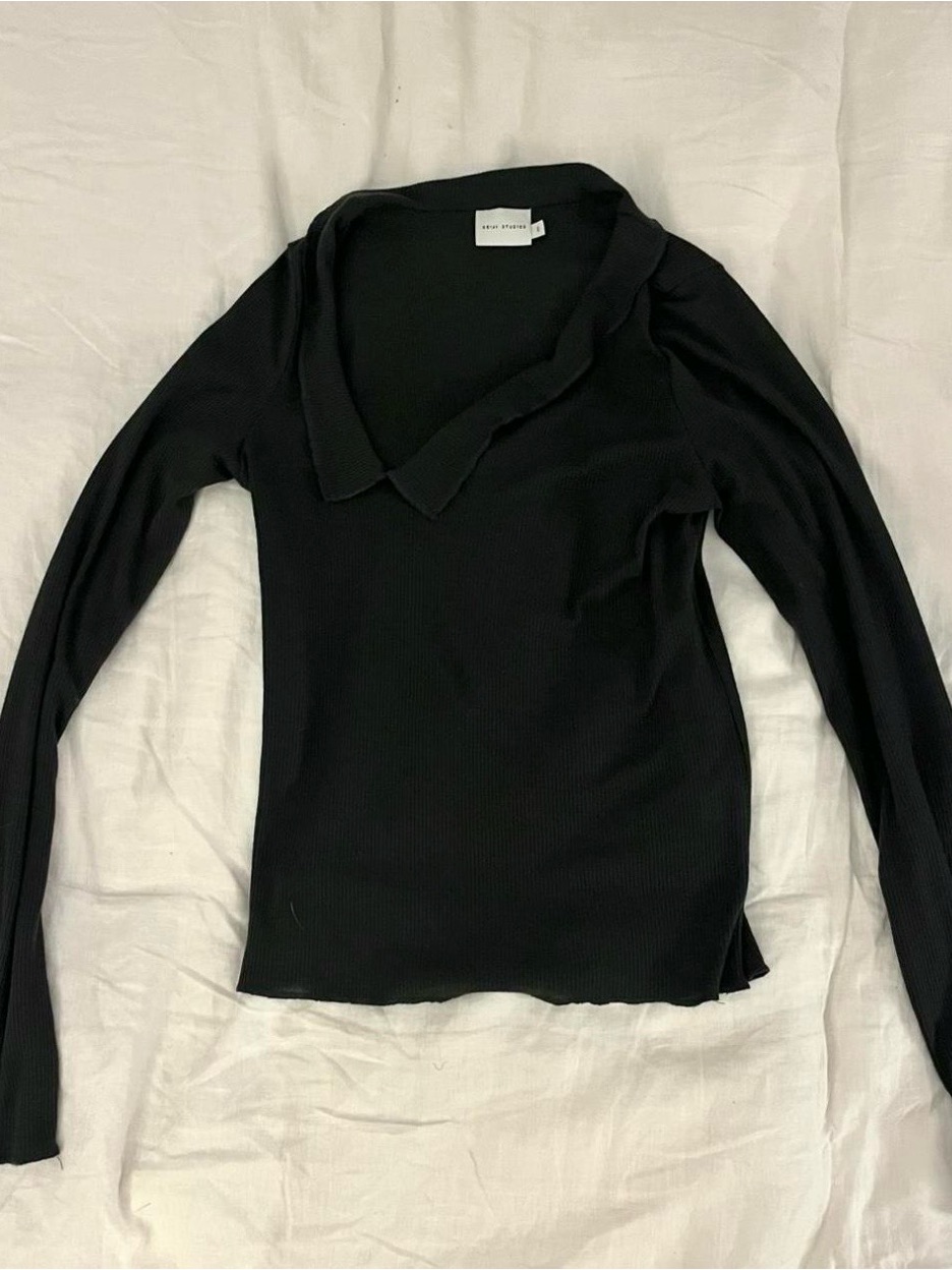 Deiji Studios Grey Long Sleeve Top — image 2 of 3